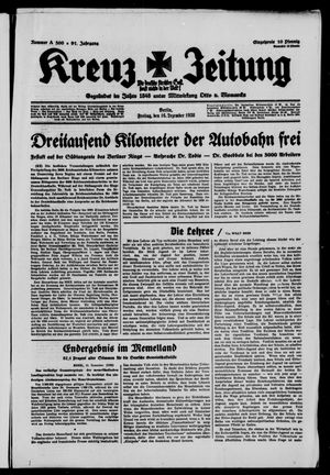 Kreuz-Zeitung vom 16.12.1938