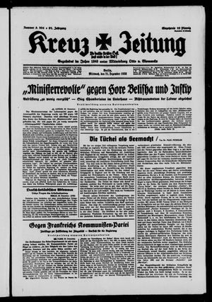 Kreuz-Zeitung vom 21.12.1938