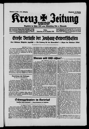 Kreuz-Zeitung vom 22.12.1938