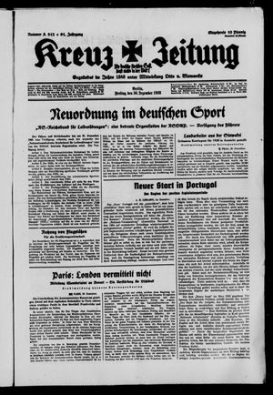 Kreuz-Zeitung vom 30.12.1938