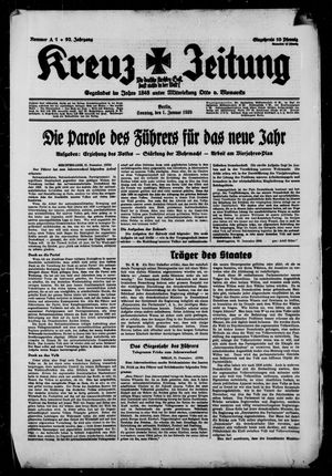Kreuz-Zeitung vom 01.01.1939