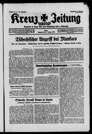Kreuz-Zeitung vom 07.01.1939