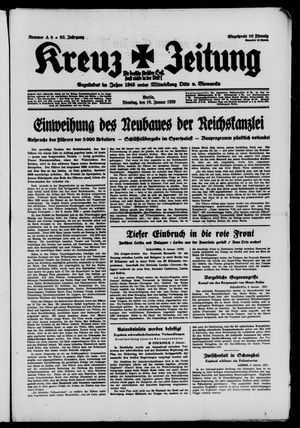 Kreuz-Zeitung vom 10.01.1939