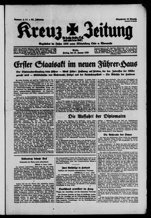 Kreuz-Zeitung vom 13.01.1939