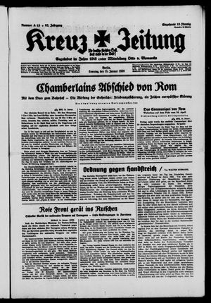 Kreuz-Zeitung vom 15.01.1939