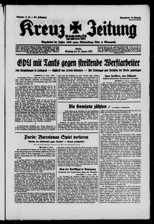 Kreuz-Zeitung vom 18.01.1939