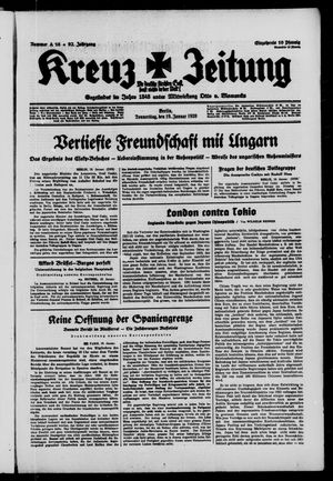 Kreuz-Zeitung vom 19.01.1939