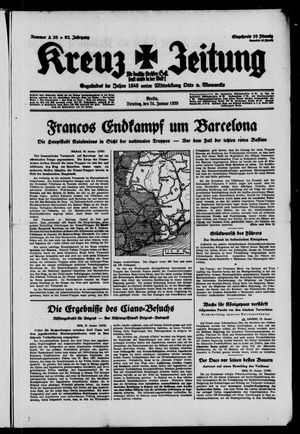 Kreuz-Zeitung vom 24.01.1939
