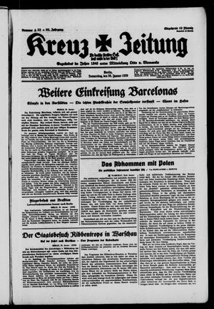 Kreuz-Zeitung on Jan 26, 1939