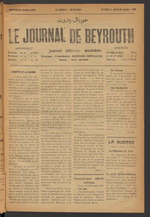 Le journal de Beyrouth vom 06.01.1916