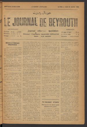 Le journal de Beyrouth vom 13.01.1916