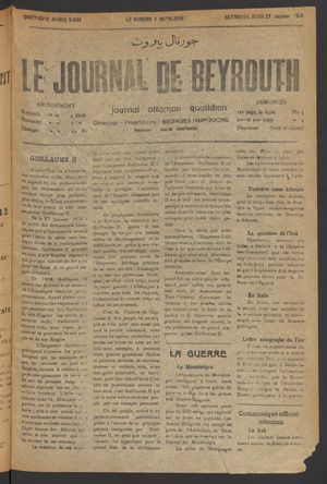 Le journal de Beyrouth vom 27.01.1916