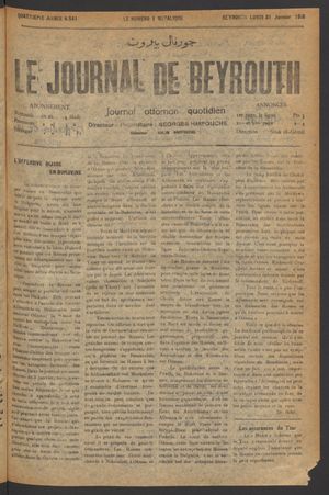 Le journal de Beyrouth vom 31.01.1916