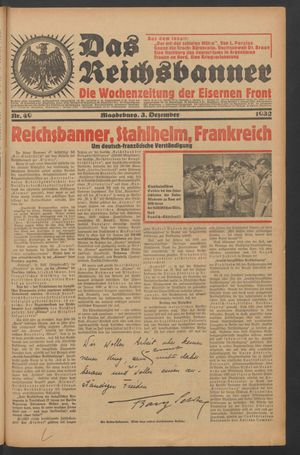 Das Reichsbanner vom 03.12.1932