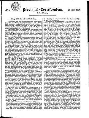 Provinzial-Correspondenz vom 29.07.1863