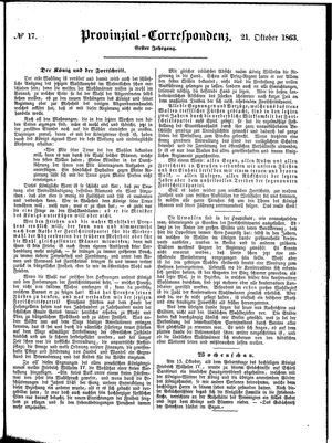 Provinzial-Correspondenz on Oct 21, 1863