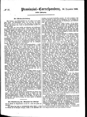 Provinzial-Correspondenz vom 30.12.1863