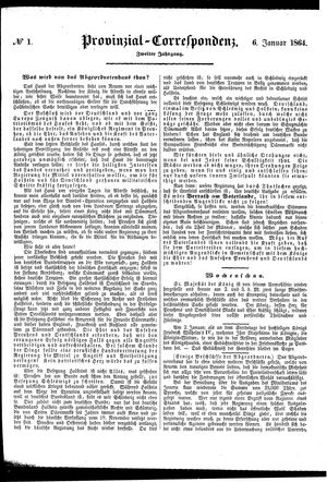 Provinzial-Correspondenz vom 06.01.1864