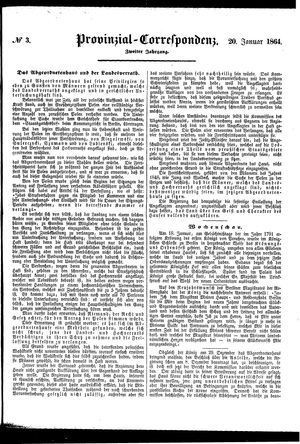Provinzial-Correspondenz vom 20.01.1864