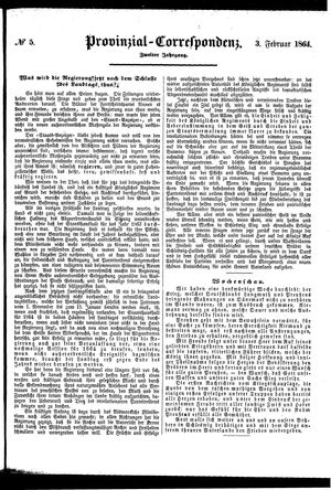 Provinzial-Correspondenz vom 03.02.1864