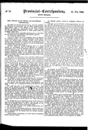 Provinzial-Correspondenz vom 25.05.1864