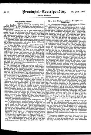 Provinzial-Correspondenz vom 29.06.1864