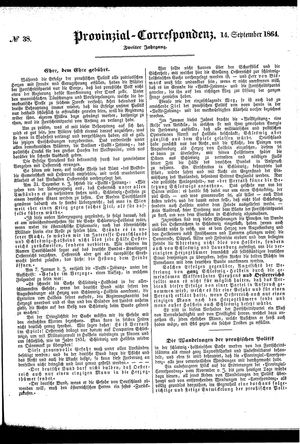 Provinzial-Correspondenz vom 14.09.1864