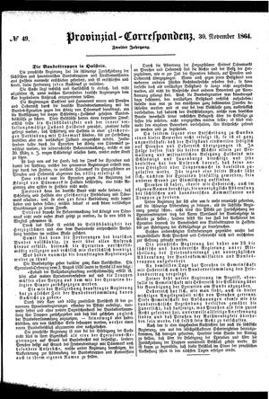 Provinzial-Correspondenz vom 30.11.1864