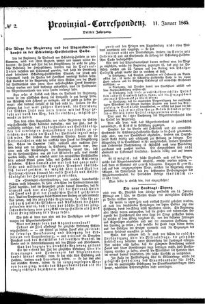 Provinzial-Correspondenz vom 11.01.1865