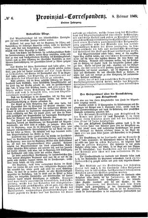 Provinzial-Correspondenz vom 08.02.1865