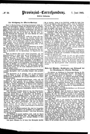 Provinzial-Correspondenz vom 07.06.1865