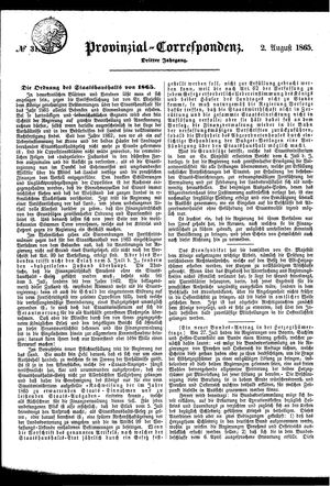 Provinzial-Correspondenz on Aug 2, 1865