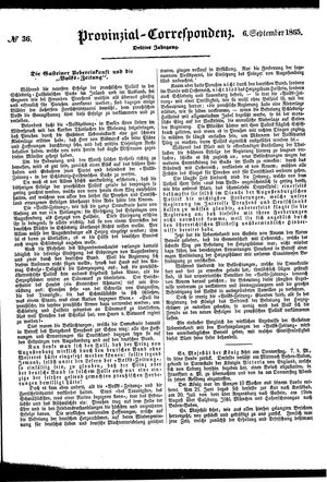 Provinzial-Correspondenz on Sep 6, 1865