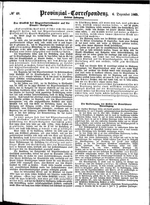 Provinzial-Correspondenz vom 06.12.1865