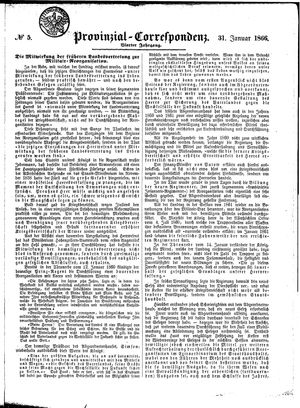Provinzial-Correspondenz on Jan 31, 1866