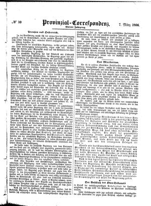 Provinzial-Correspondenz on Mar 7, 1866