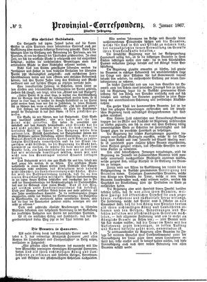 Provinzial-Correspondenz vom 09.01.1867