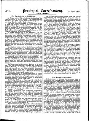 Provinzial-Correspondenz on Apr 10, 1867