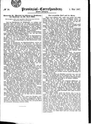 Provinzial-Correspondenz vom 01.05.1867