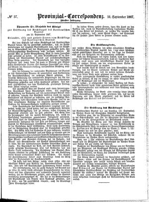 Provinzial-Correspondenz vom 11.09.1867