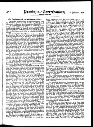 Provinzial-Correspondenz vom 12.02.1868