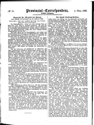 Provinzial-Correspondenz vom 04.03.1868