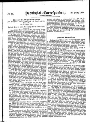 Provinzial-Correspondenz vom 25.03.1868
