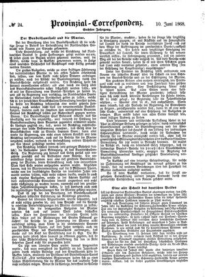 Provinzial-Correspondenz vom 10.06.1868