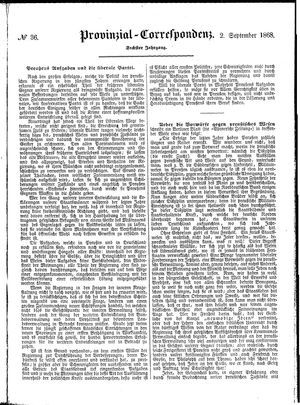 Provinzial-Correspondenz vom 02.09.1868