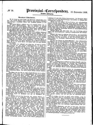 Provinzial-Correspondenz on Sep 16, 1868