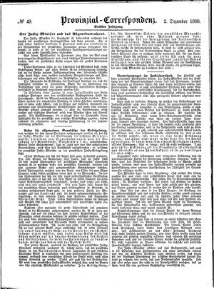 Provinzial-Correspondenz vom 02.12.1868