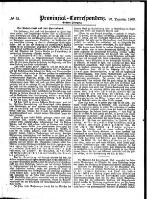 Provinzial-Correspondenz vom 23.12.1868