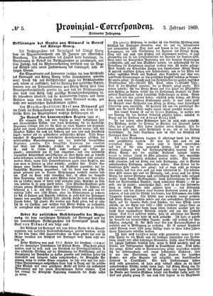 Provinzial-Correspondenz vom 03.02.1869