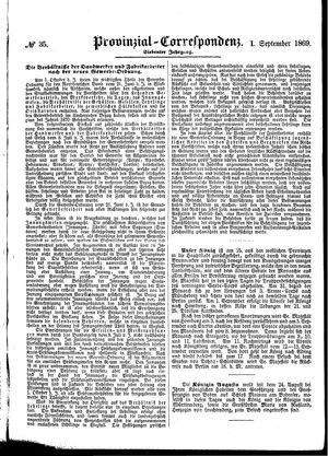 Provinzial-Correspondenz vom 01.09.1869